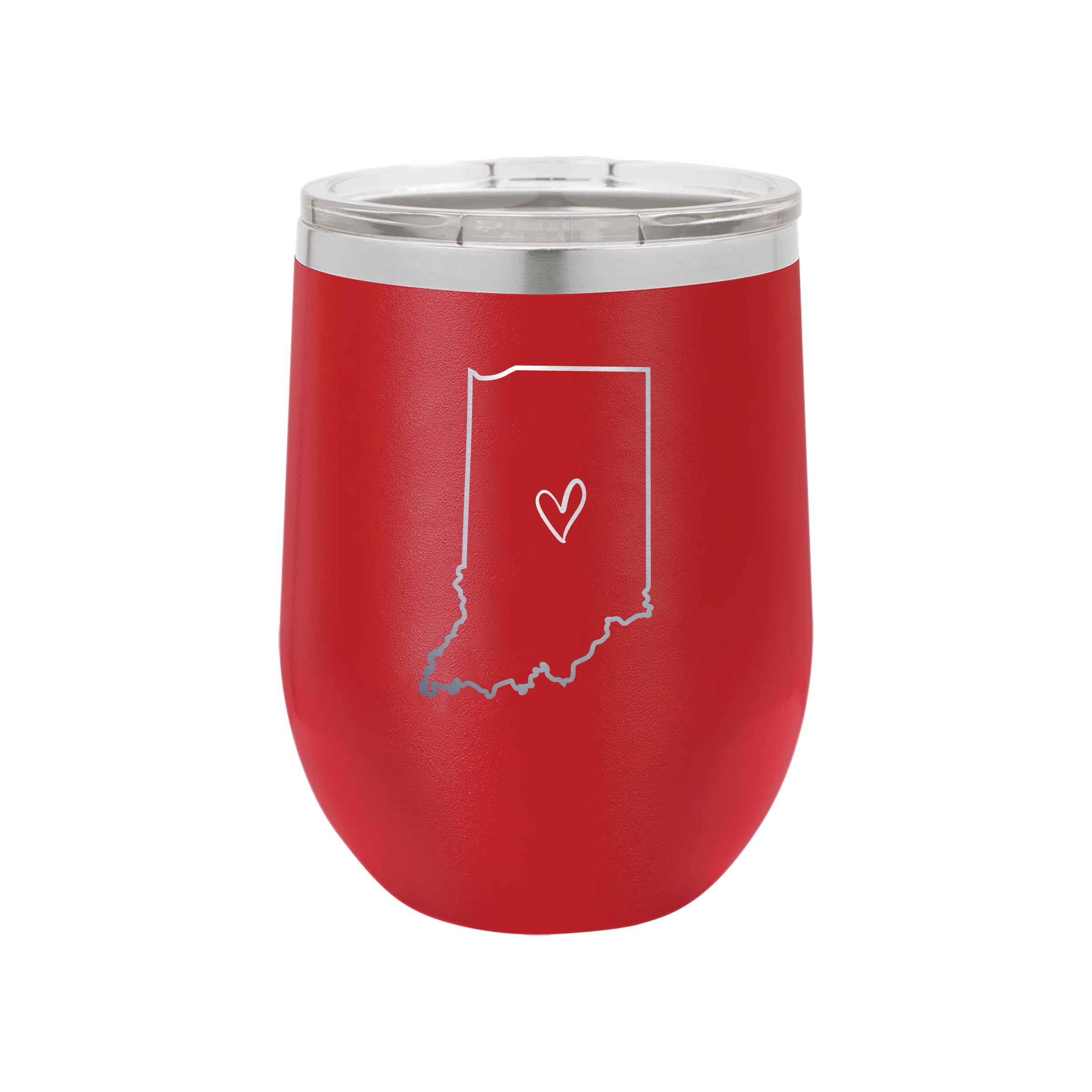 12oz Stemless Wine Glass - Indiana Heart