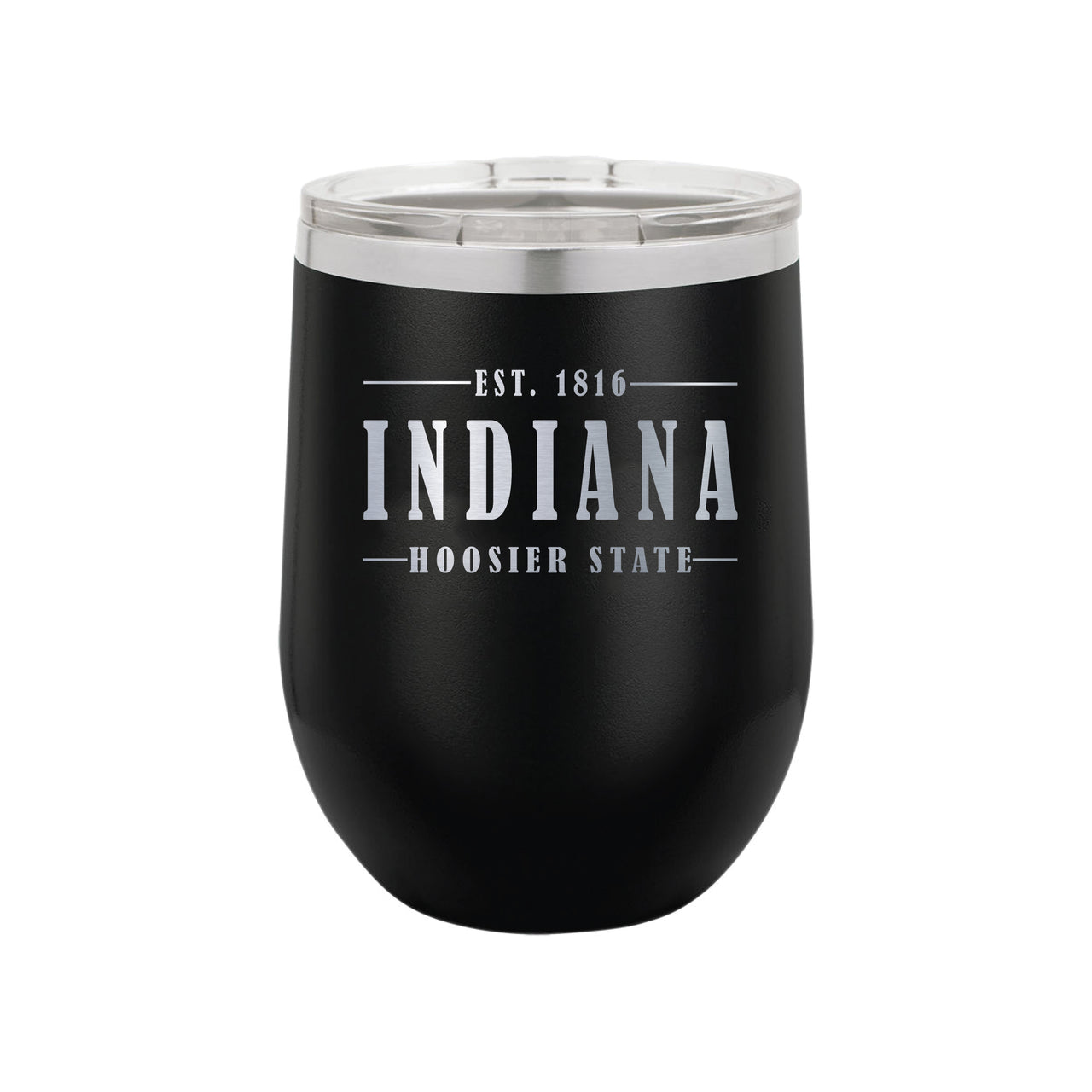 12oz Stemless Wine Glass - Indiana Hoosier State