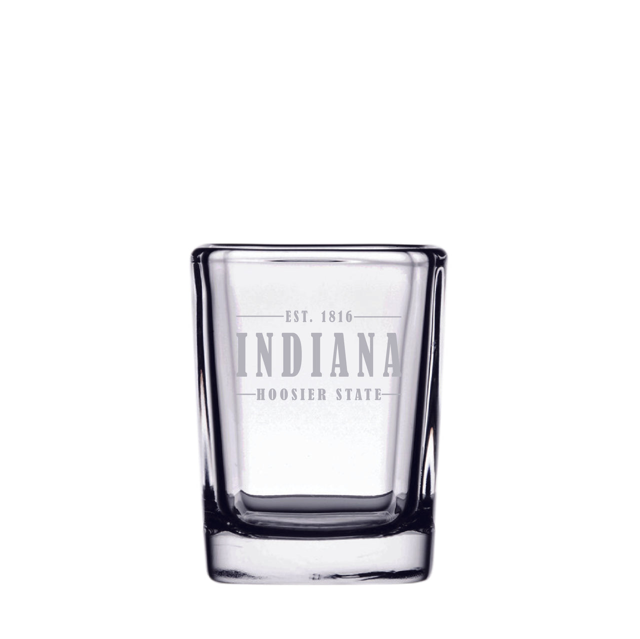 Square Shot Glass - Indiana Hoosier State