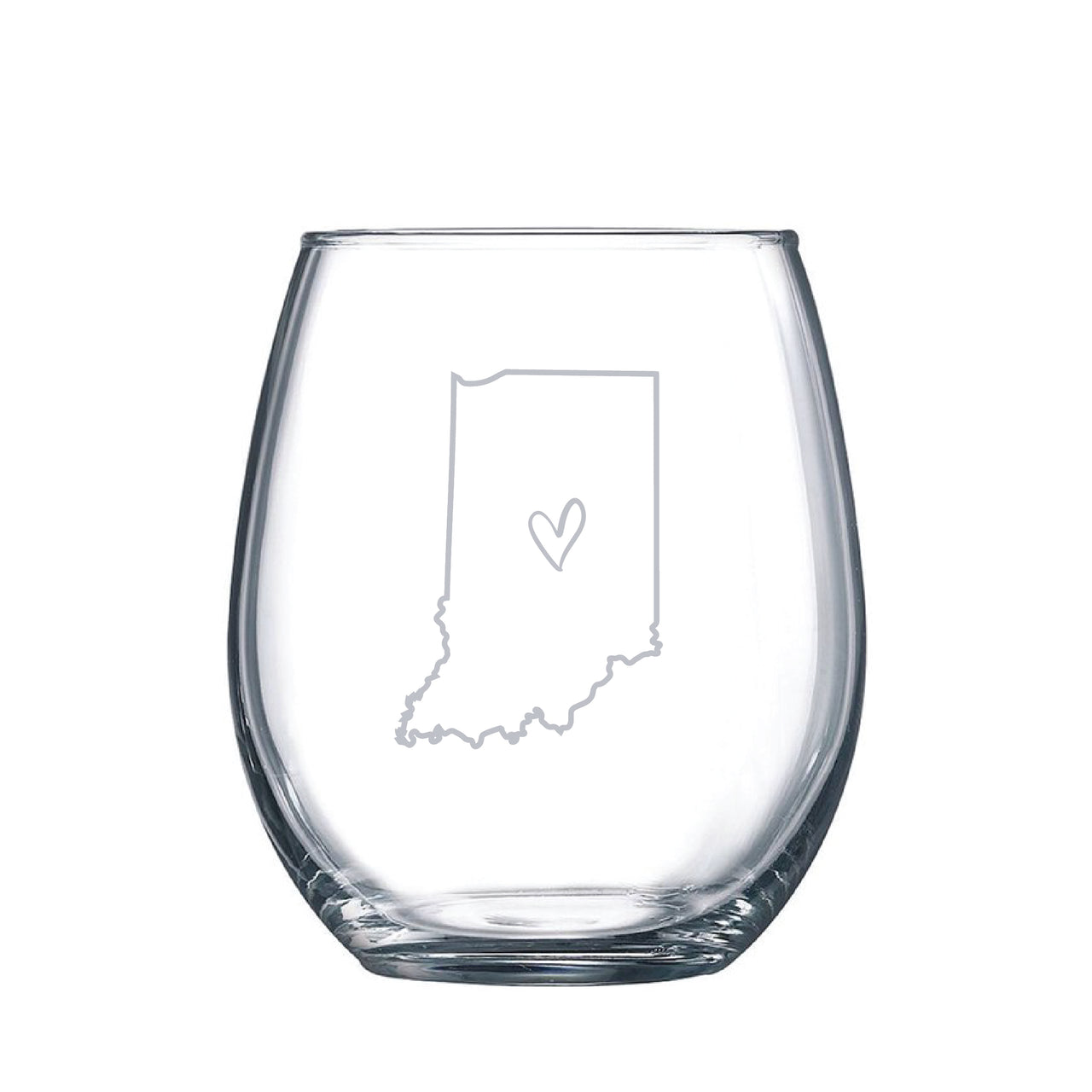 Stemless Wine Glass - Indiana Heart