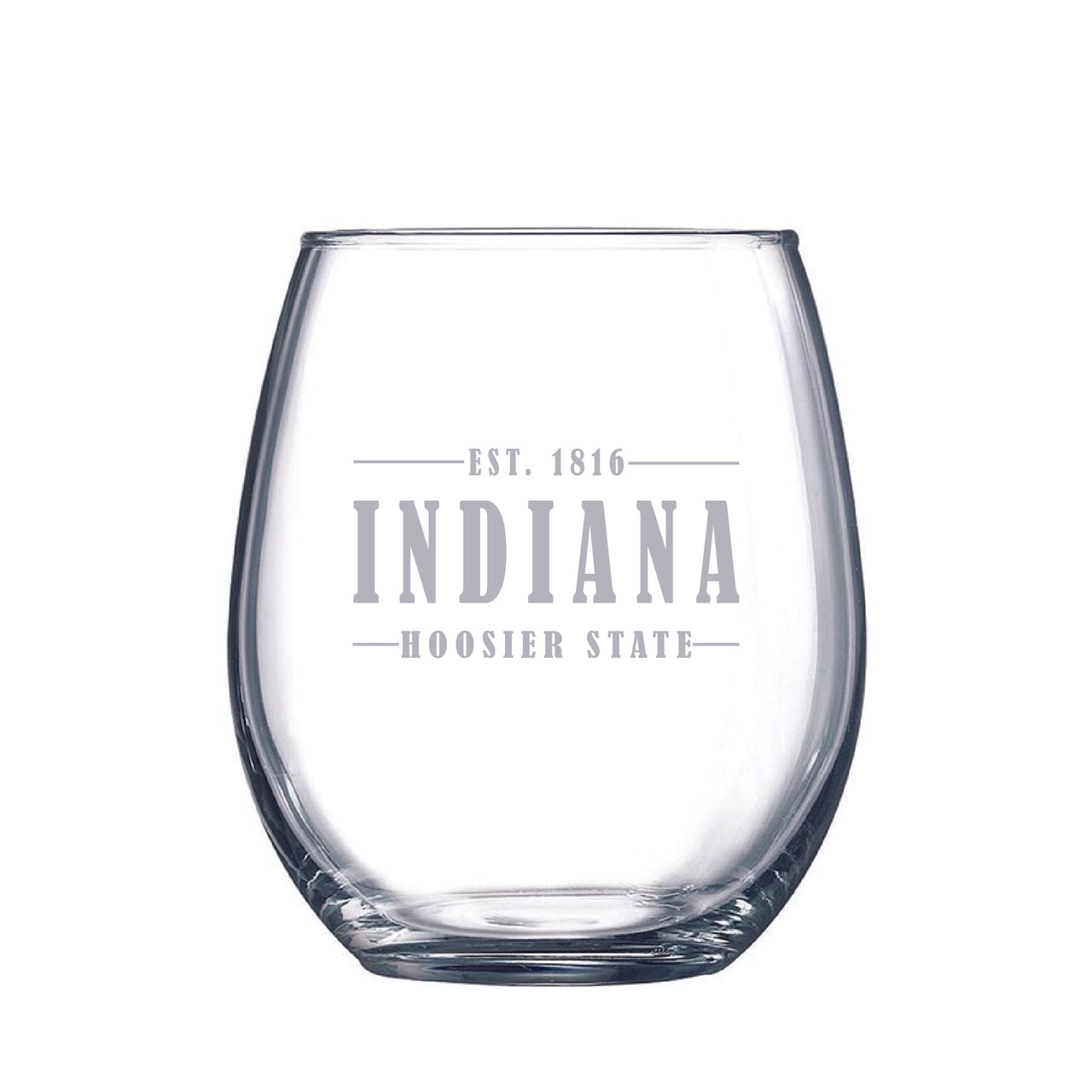 Stemless Wine Glass - Indiana Hoosier State