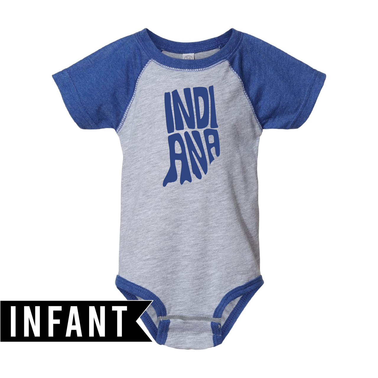 Infant Baseball Fine Jersey Bodysuit - Indiana Letter