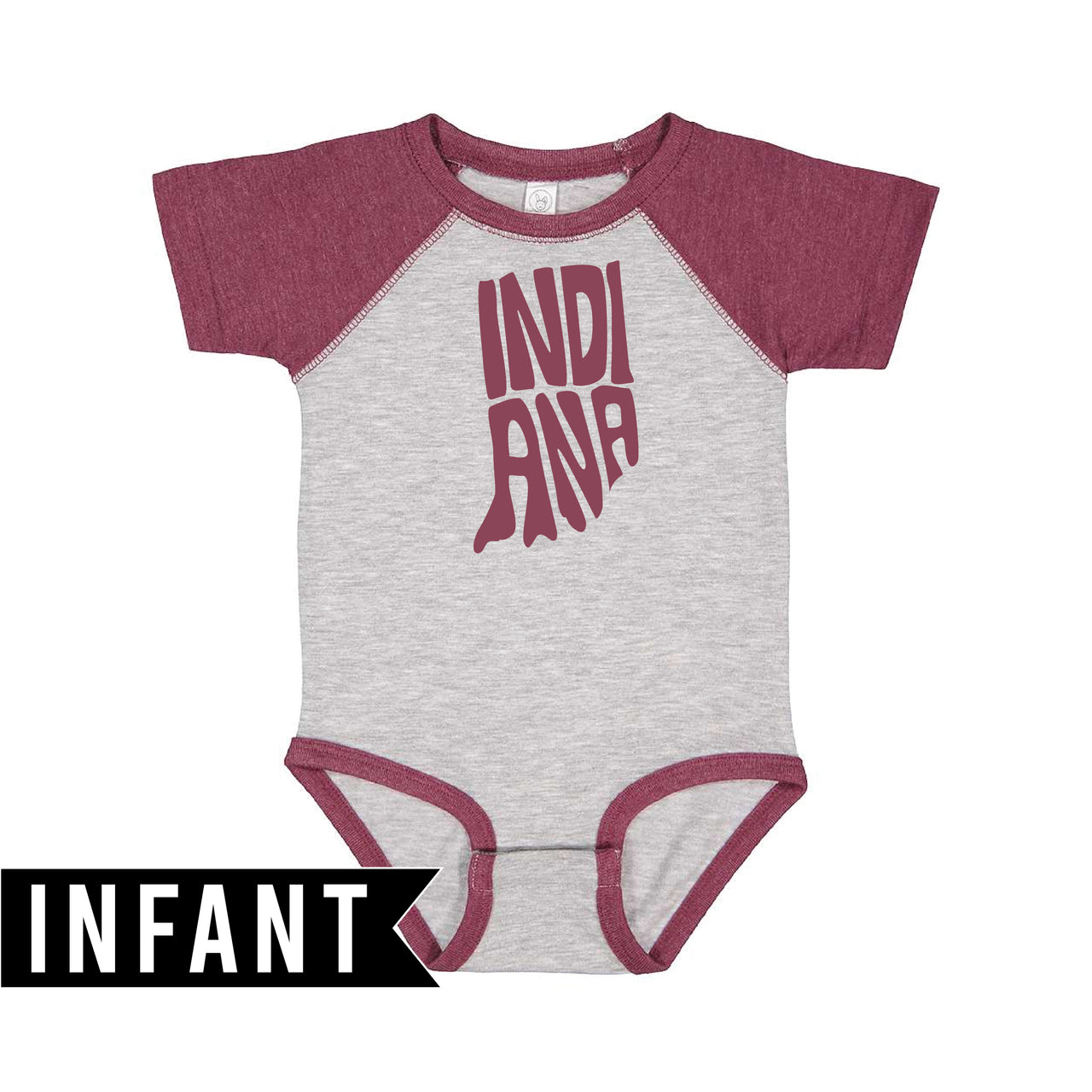Infant Baseball Fine Jersey Bodysuit - Indiana Letter