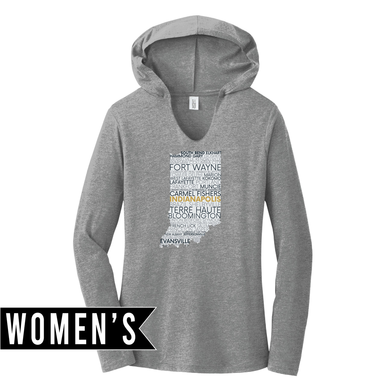 Women’s Perfect Tri Long Sleeve Hoodie - Indiana Cities