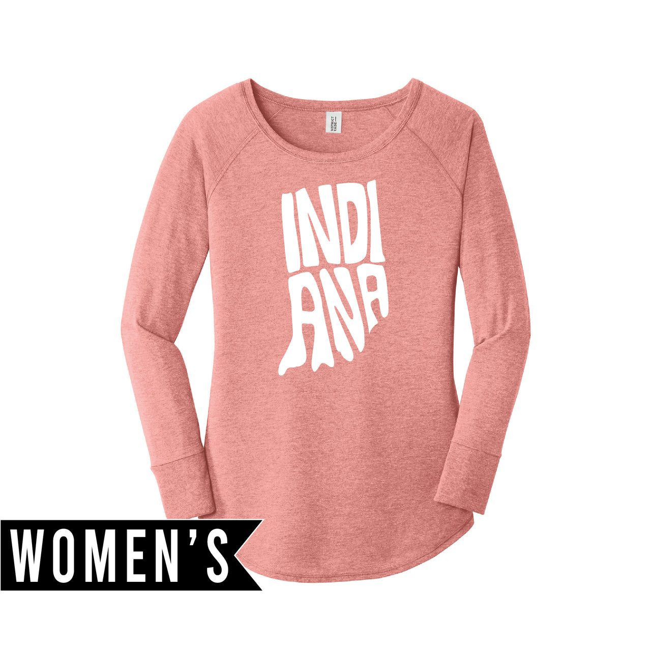 Women’s Perfect Tri Long Sleeve Tunic Tee - Indiana Letter