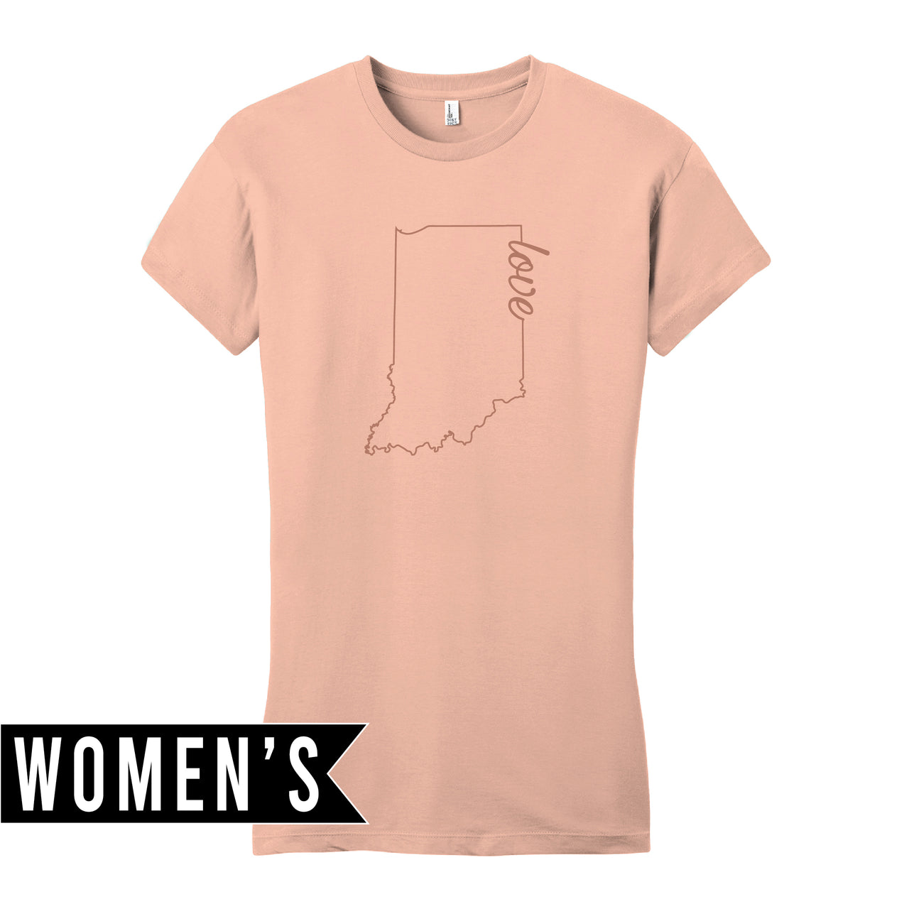 Women’s Fitted T-Shirt - Indiana Outline Love
