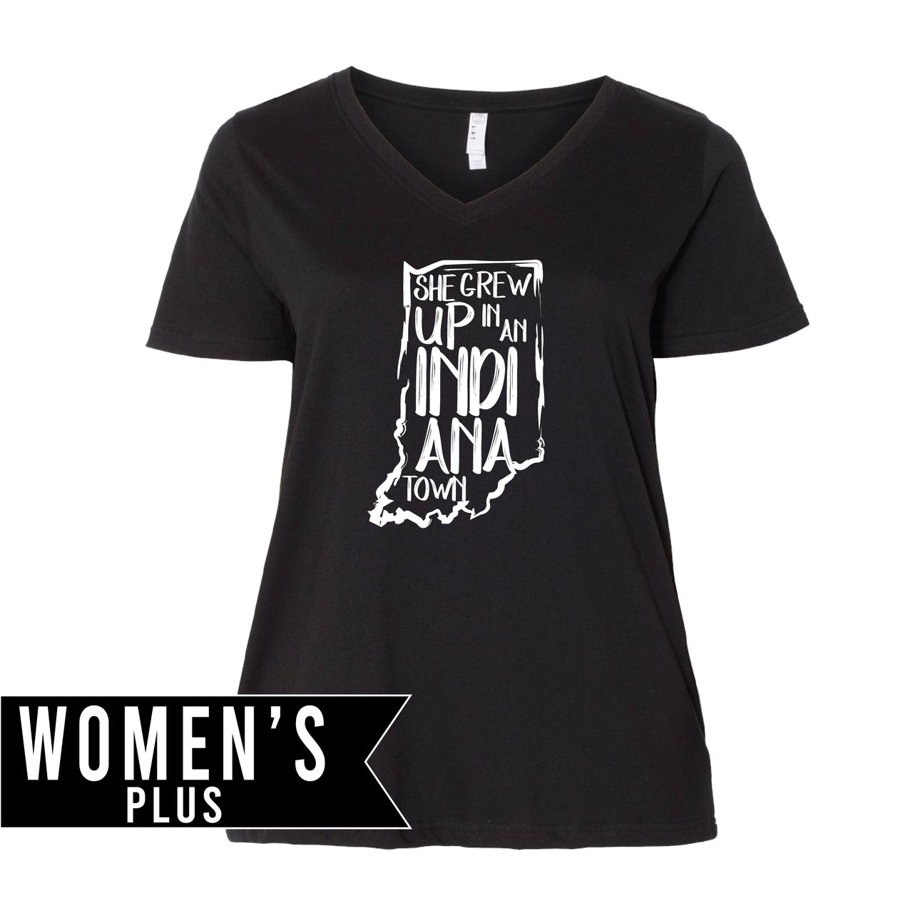 Plus Size Women's Premium Jersey V-Neck Tee - Indiana Town