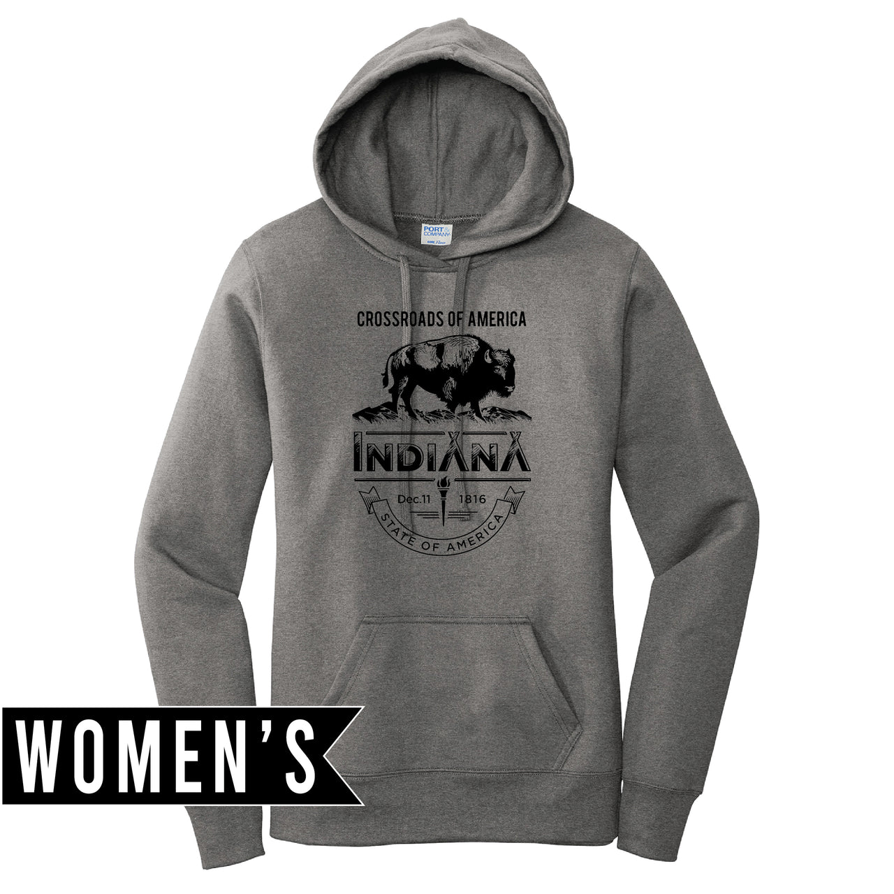Women's Fleece Pullover Hooded Sweatshirt - Indiana Crossroads