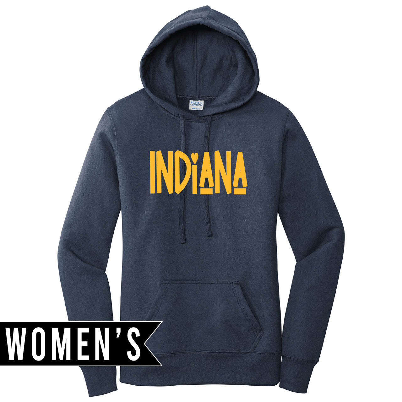 Ladies Core Fleece Pullover Hooded Sweatshirt - Indiana Heart