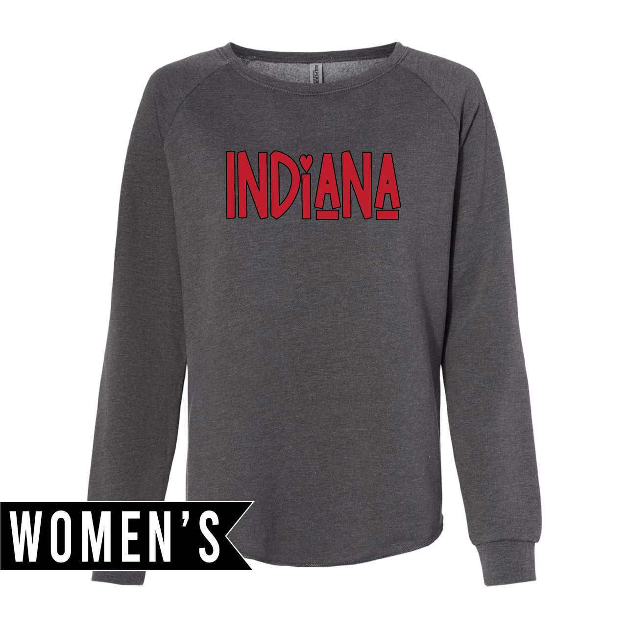 Women's California Wave Wash Crewneck Sweatshirt - Indiana Heart