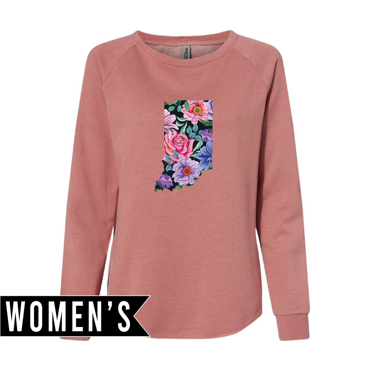 Women's California Wave Wash Crewneck Sweatshirt - Floral Indiana