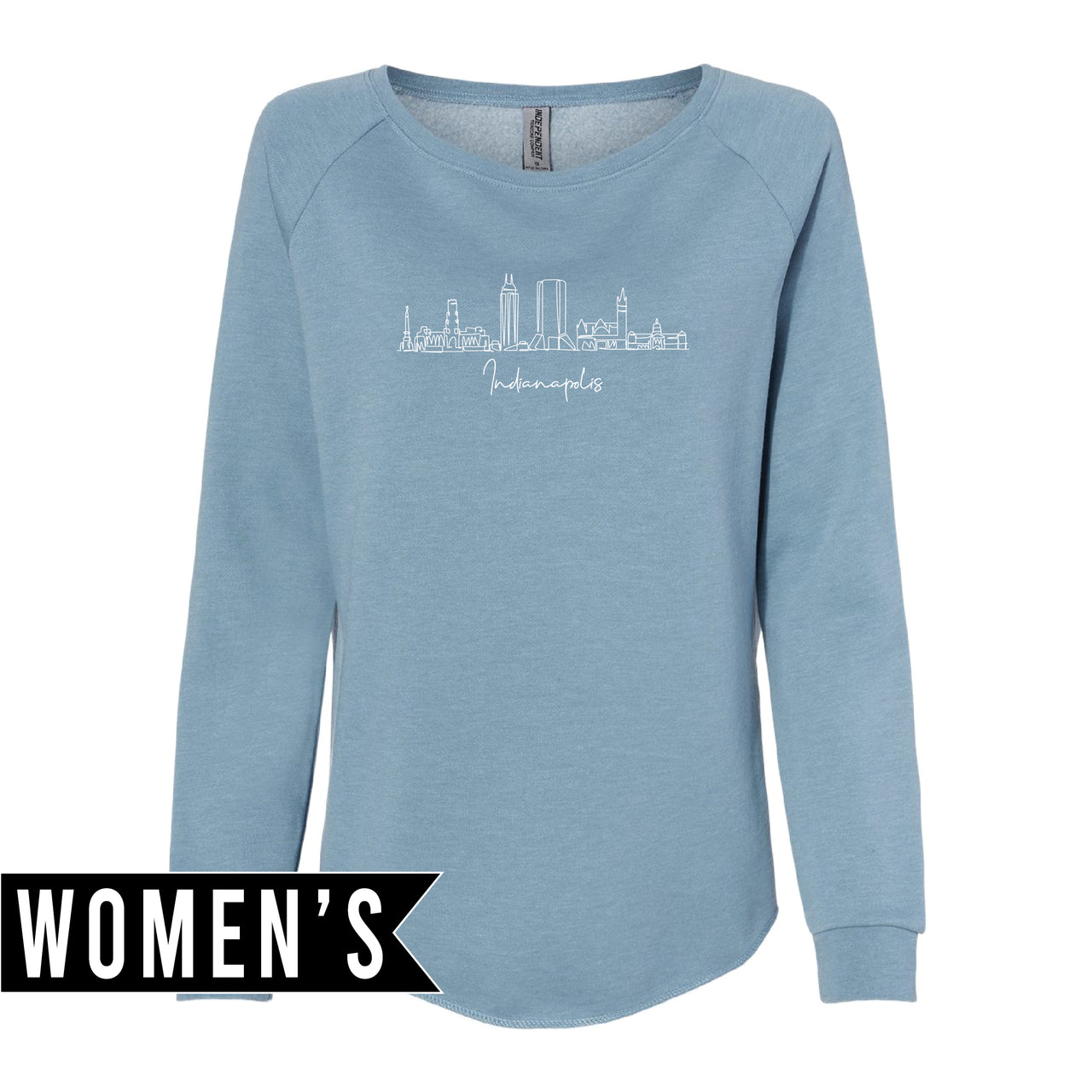 Women's California Wave Wash Crewneck Sweatshirt - Indianapolis Skyline