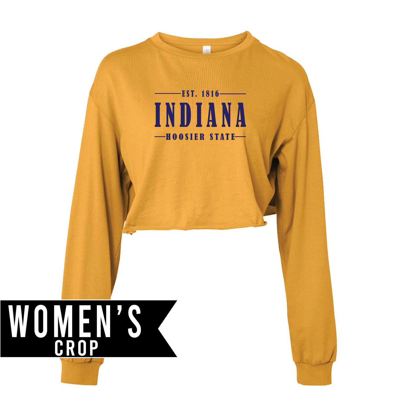 Fashion Women's Crop Long Sleeve Tee - Indiana 1816