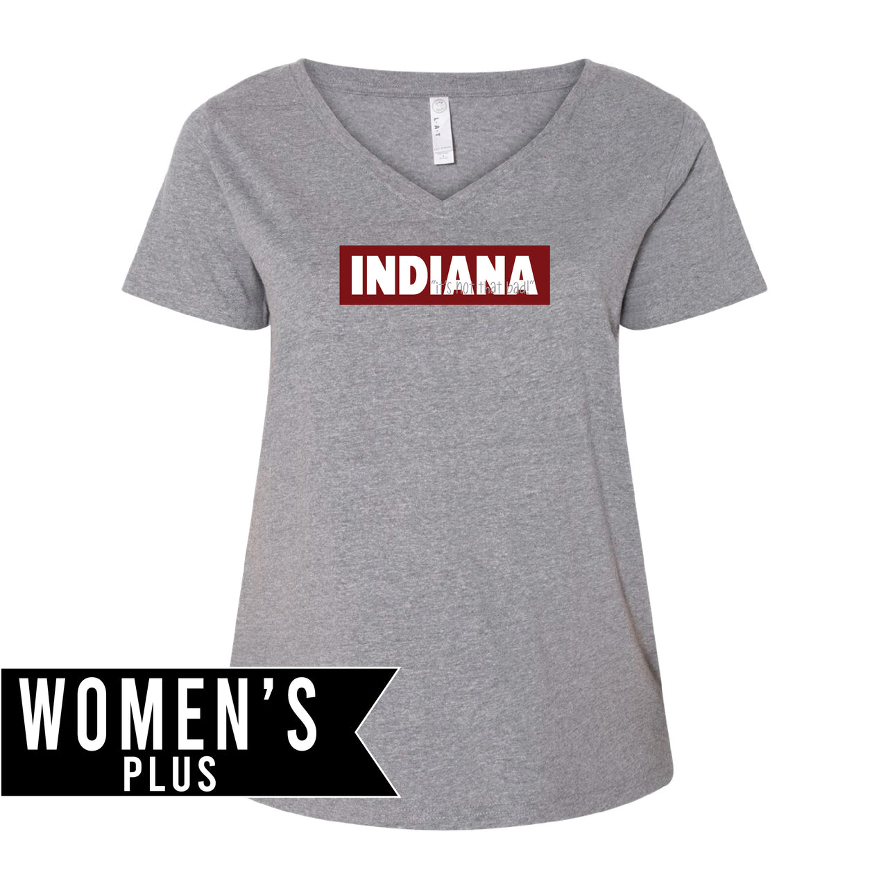 Plus Size Women's Premium Jersey V-Neck Tee - Indiana Block