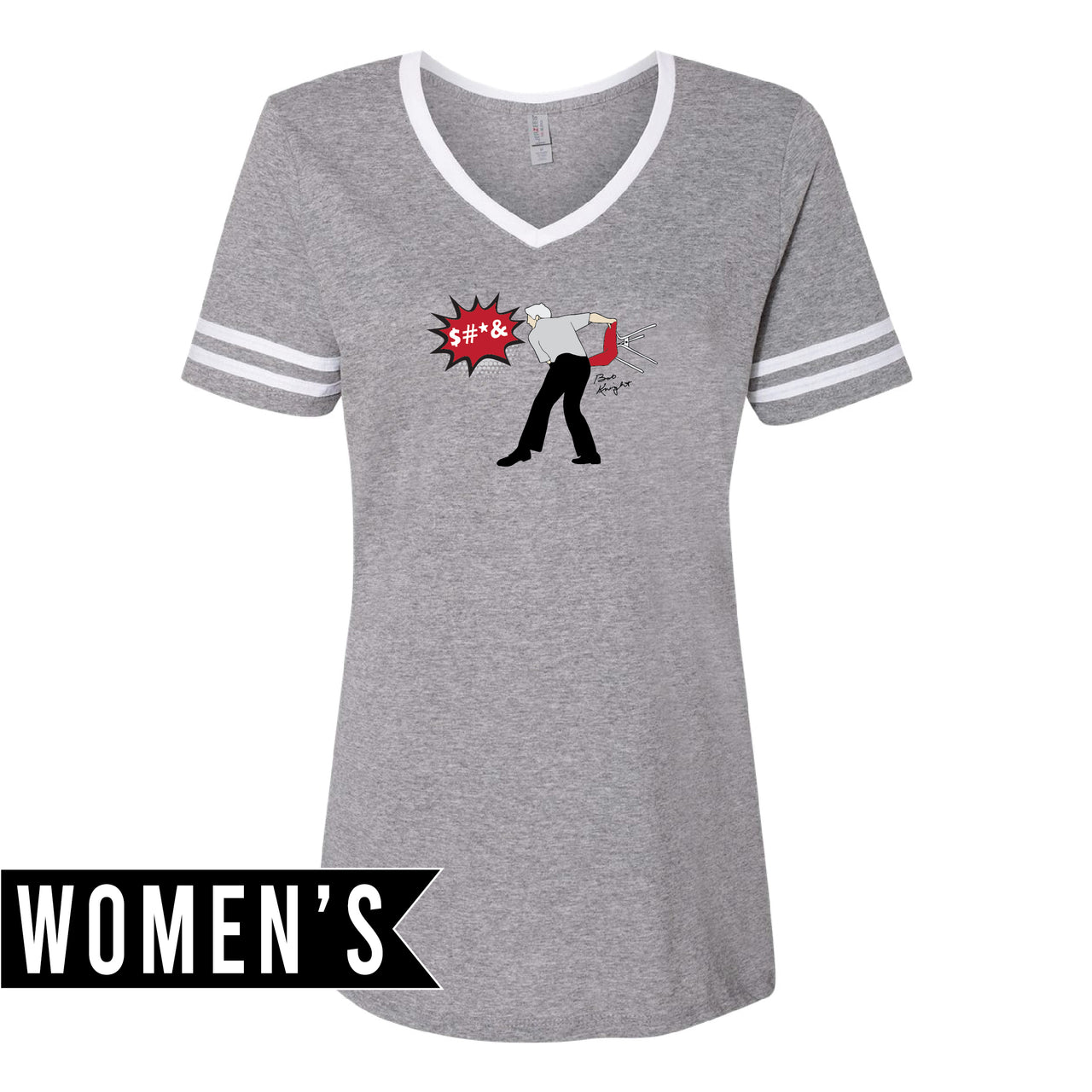 Women's Varsity Triblend V-Neck T-Shirt - Hoosier Basketball