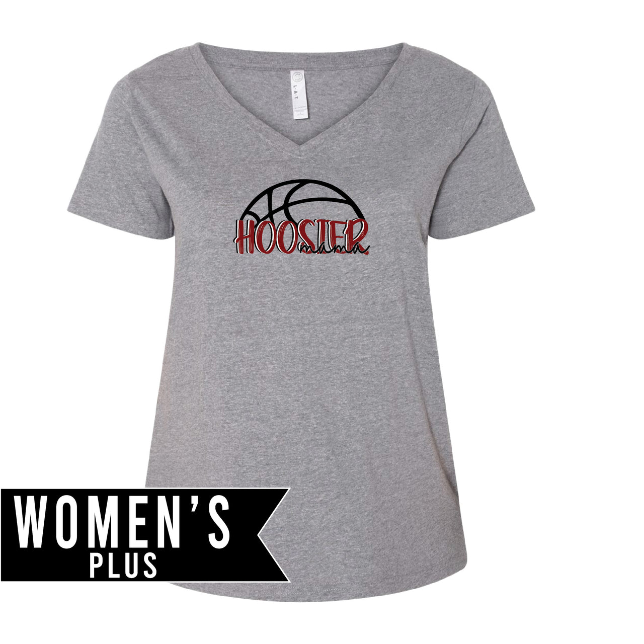 Plus Size Women's Premium Jersey V-Neck Tee - Hoosier Mama