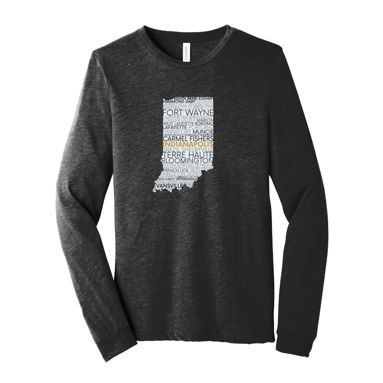 BELLA+CANVAS Unisex Triblend Long Sleeve Tee - Indiana Cities