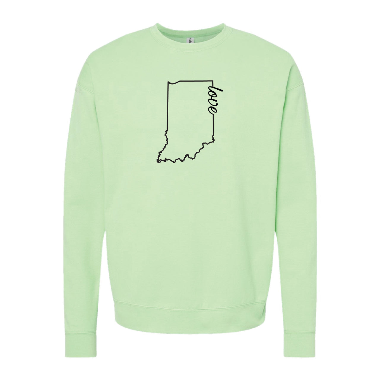 Unisex Fleece Crewneck Sweatshirt - Indiana Outline Love