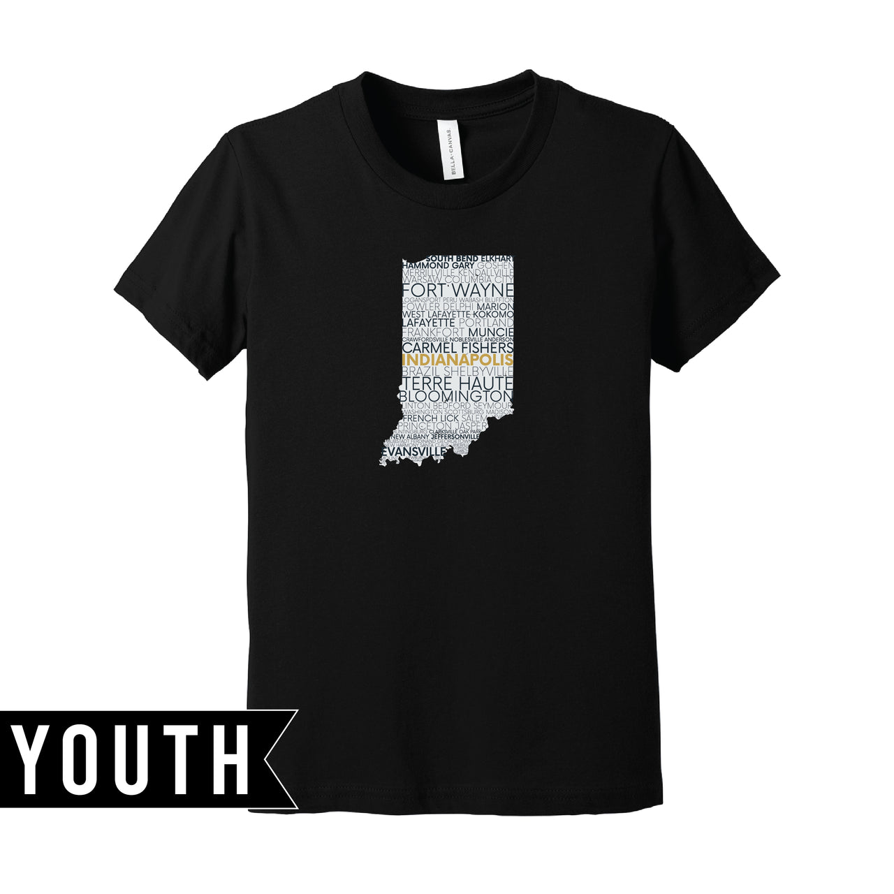 BELLA+CANVAS Youth Heather Tee - Indiana Cities