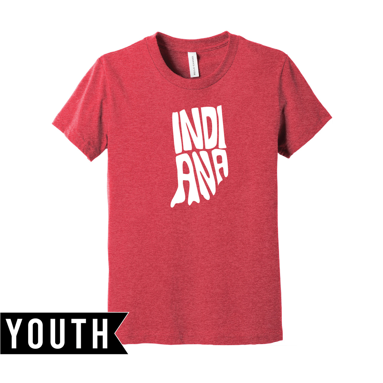 BELLA+CANVAS Youth Heather Tee - Indiana Letter