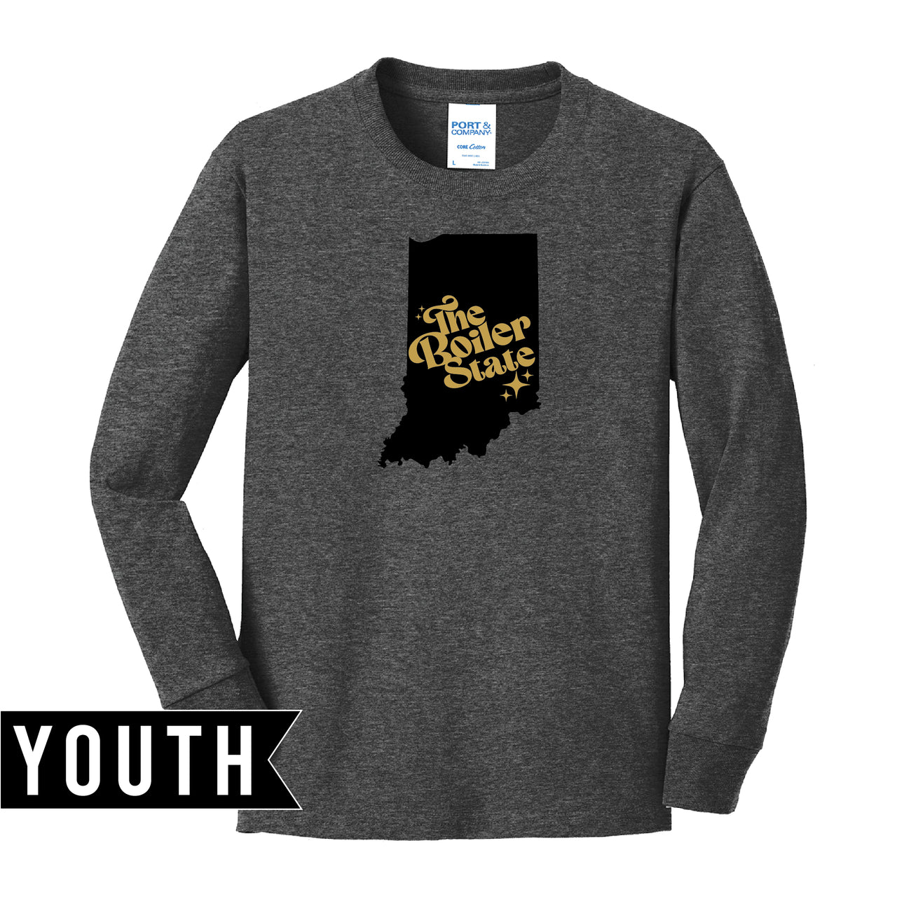 Youth Long Sleeve Cotton Tee - Boiler State