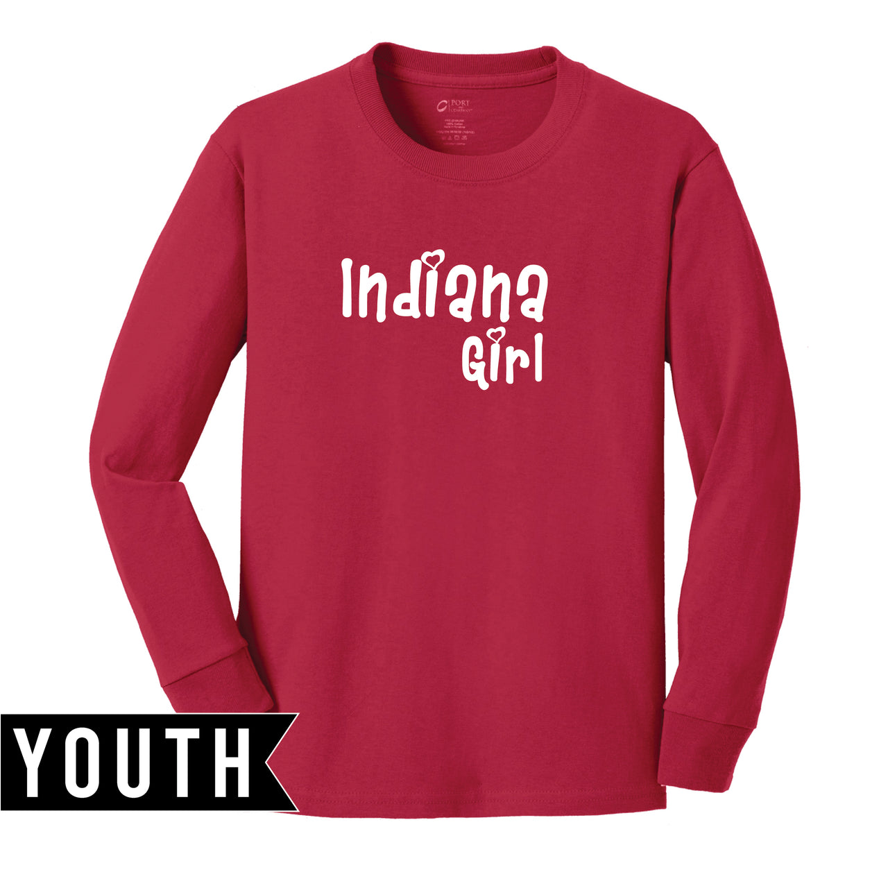 Youth Long Sleeve Cotton Tee - Indiana Girl