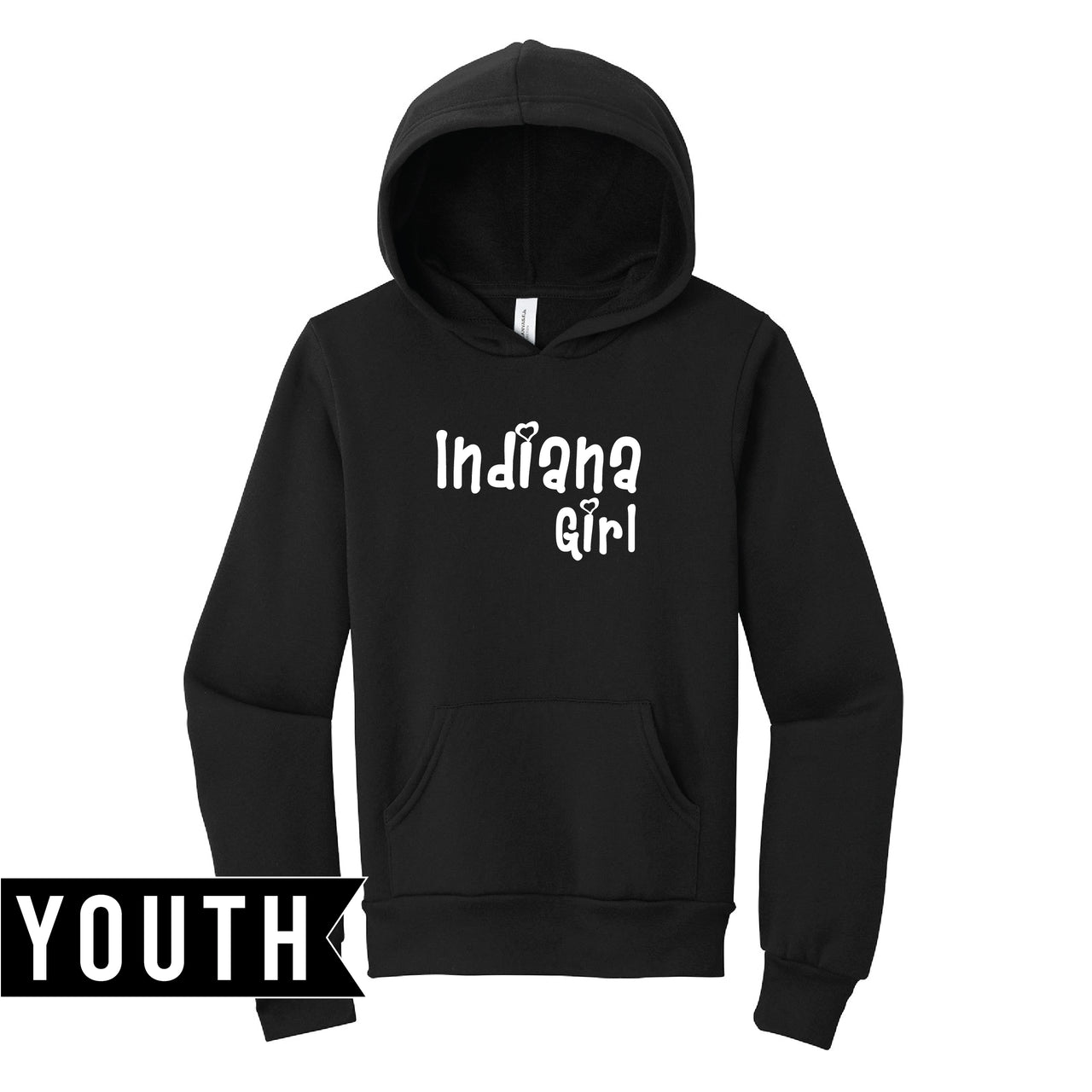 BELLA+CANVAS Youth Sponge Fleece Pullover Hoodie - Indiana Girl