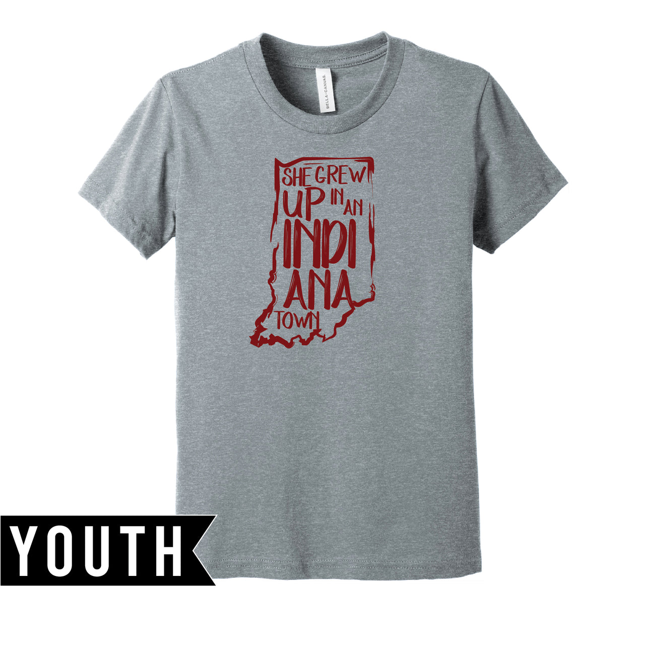 BELLA+CANVAS Youth Heather Tee - Indiana Town