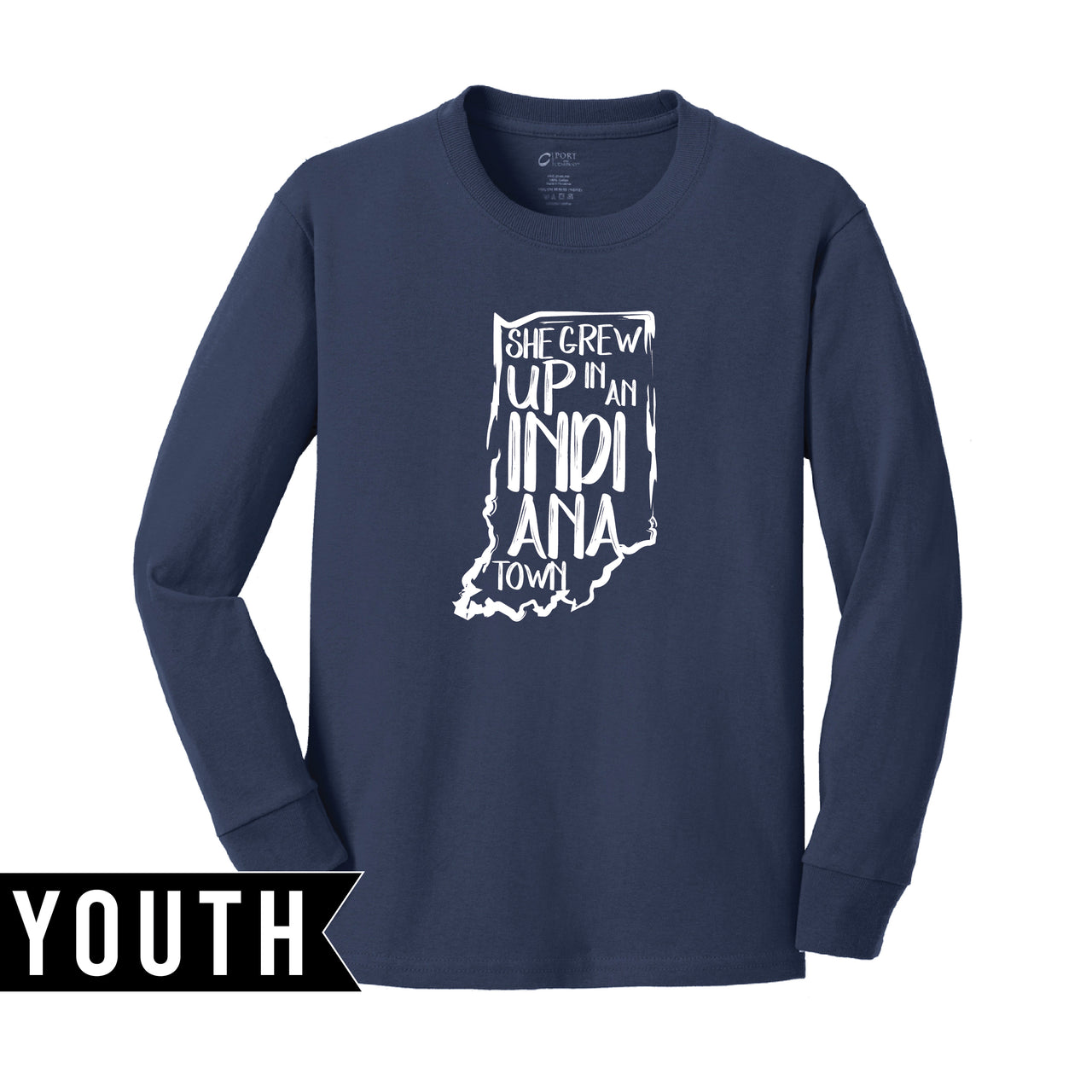 Youth Long Sleeve Cotton Tee - Indiana Town