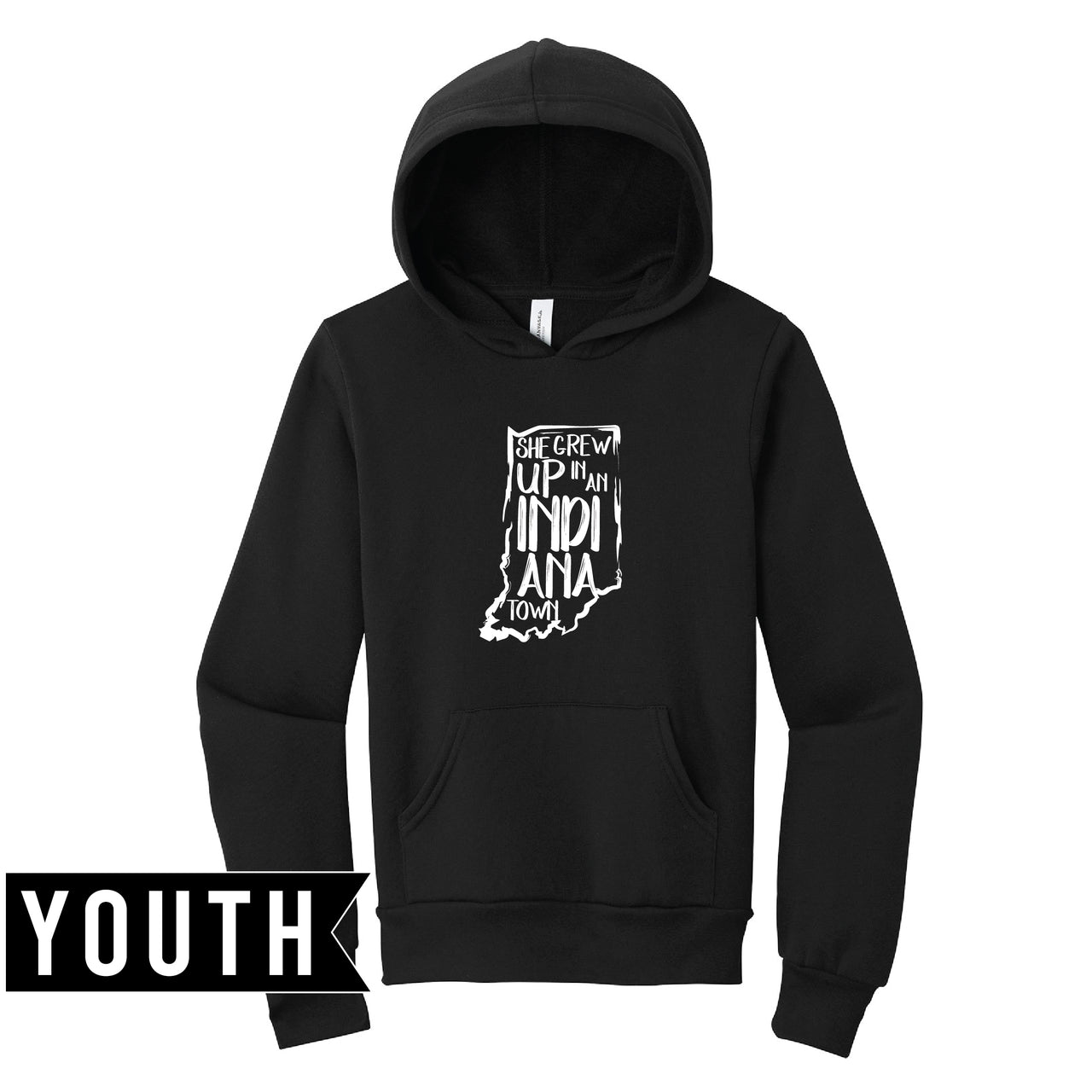 BELLA+CANVAS Youth Sponge Fleece Pullover Hoodie - Indiana Town