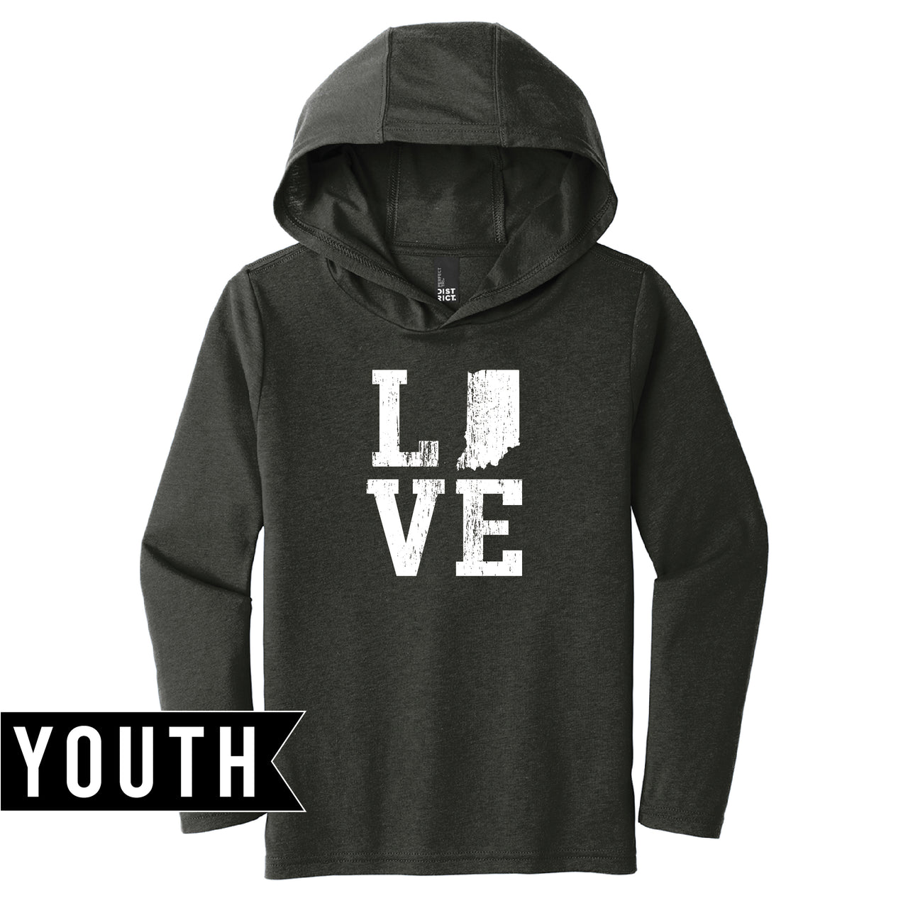 Youth Perfect Tri Long Sleeve Hoodie - Indiana Love