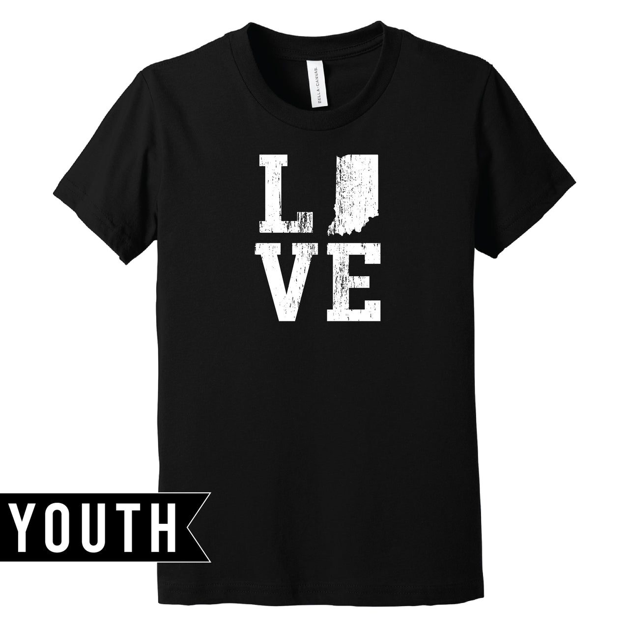 BELLA+CANVAS Youth Heather Tee - Indiana Love