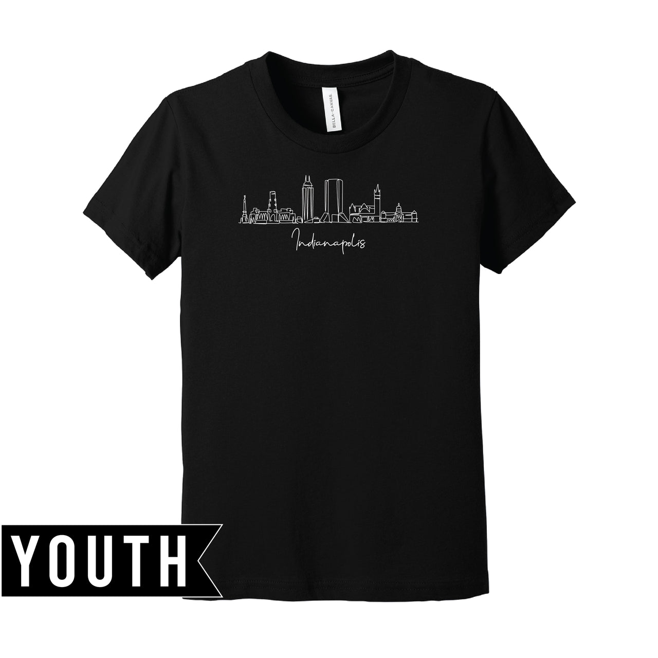 BELLA+CANVAS Youth Heather Tee - Indianapolis Skyline