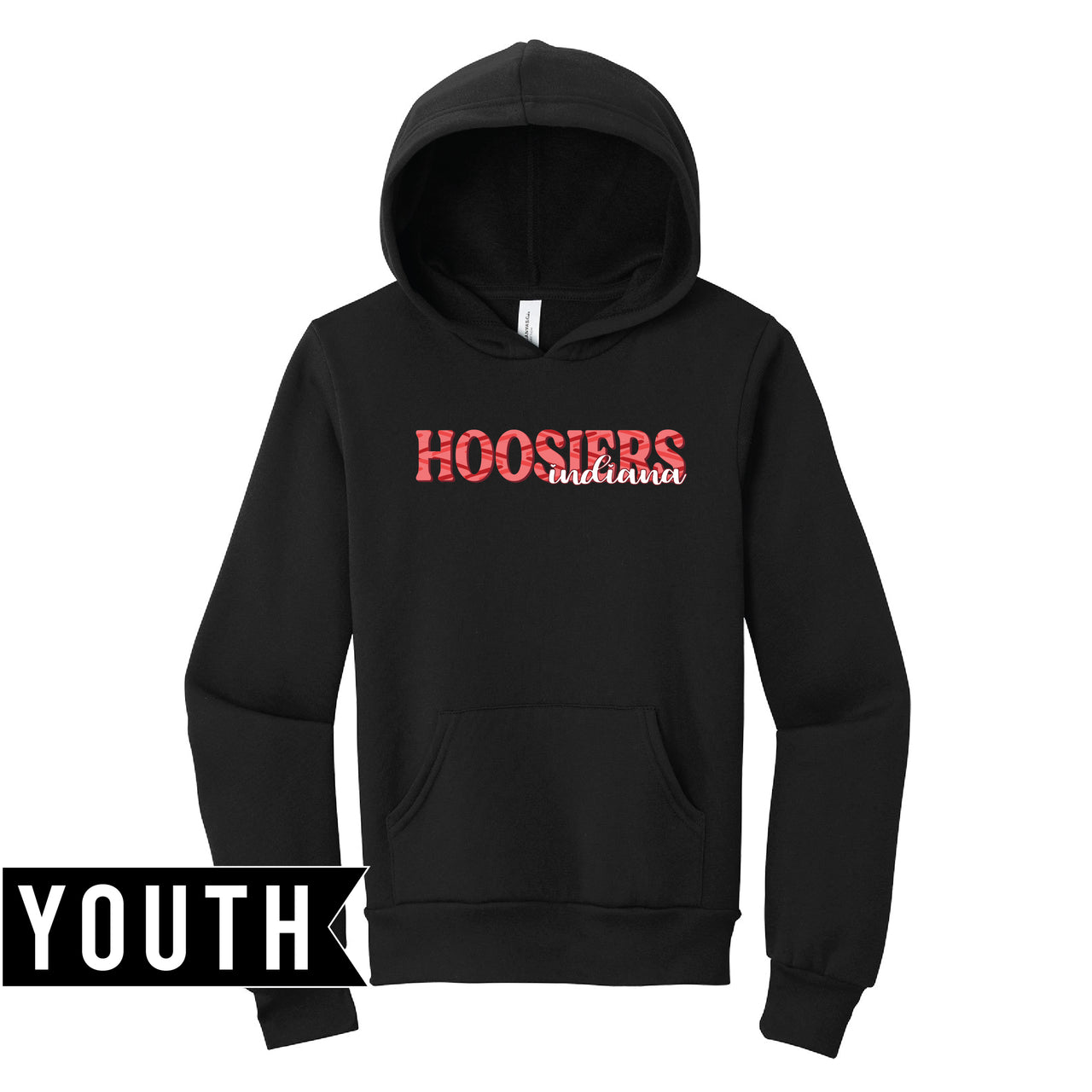 BELLA+CANVAS Youth Sponge Fleece Pullover Hoodie - Indiana Hoosier