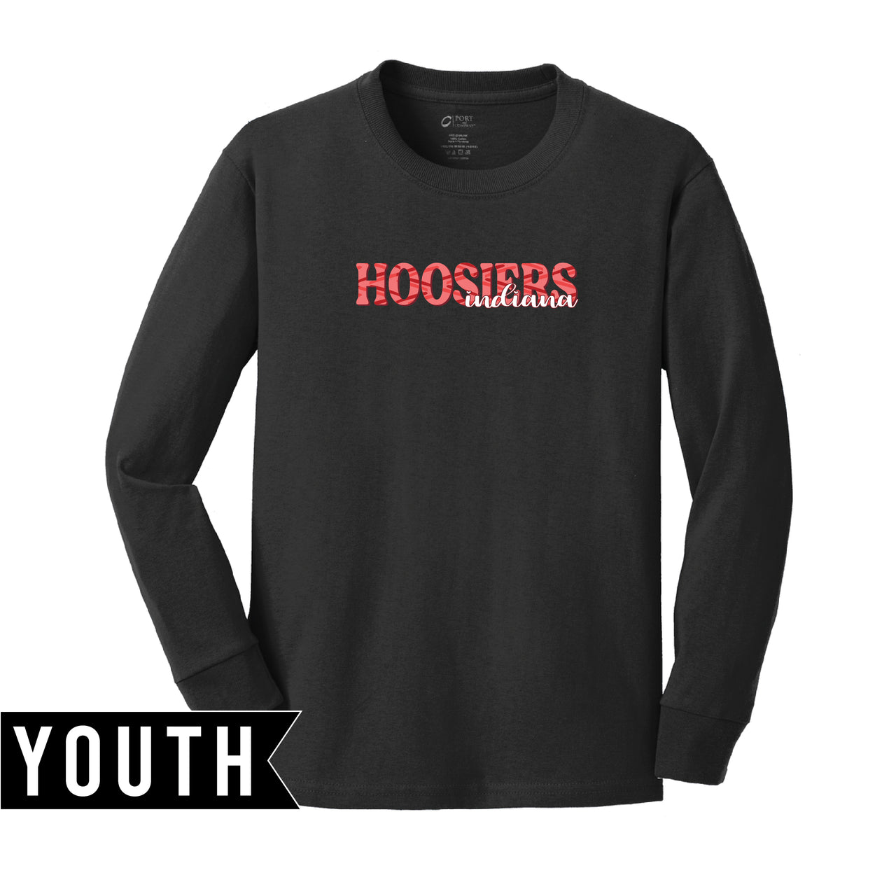 Youth Long Sleeve Cotton Tee - Indiana Hoosier