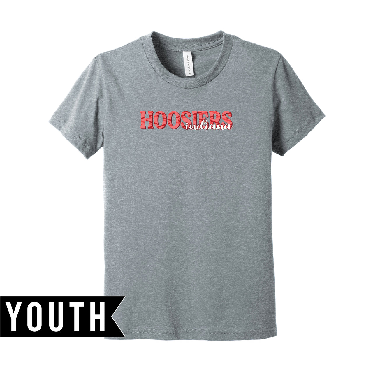 BELLA+CANVAS Youth Heather Tee - Indiana Hoosier