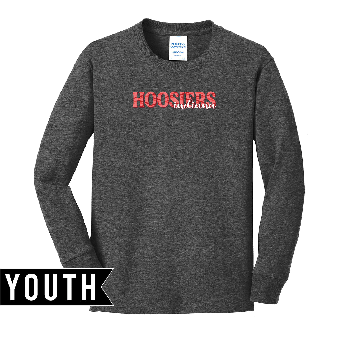 Youth Long Sleeve Cotton Tee - Indiana Hoosier