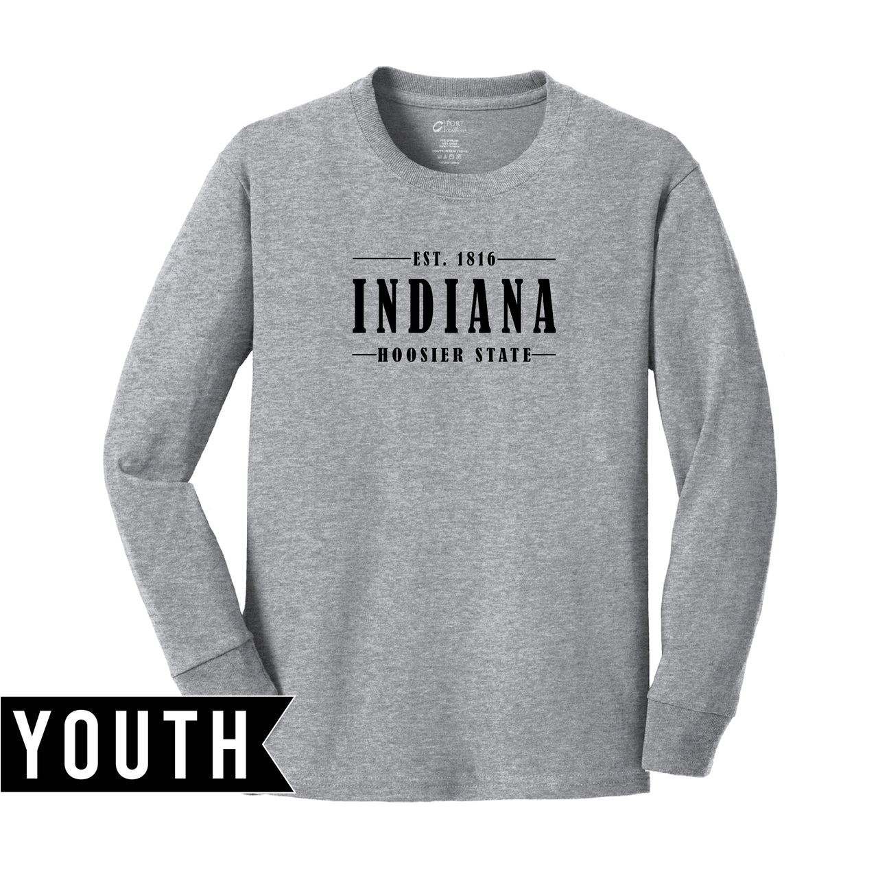 Youth Long Sleeve Cotton Tee - Indiana 1816