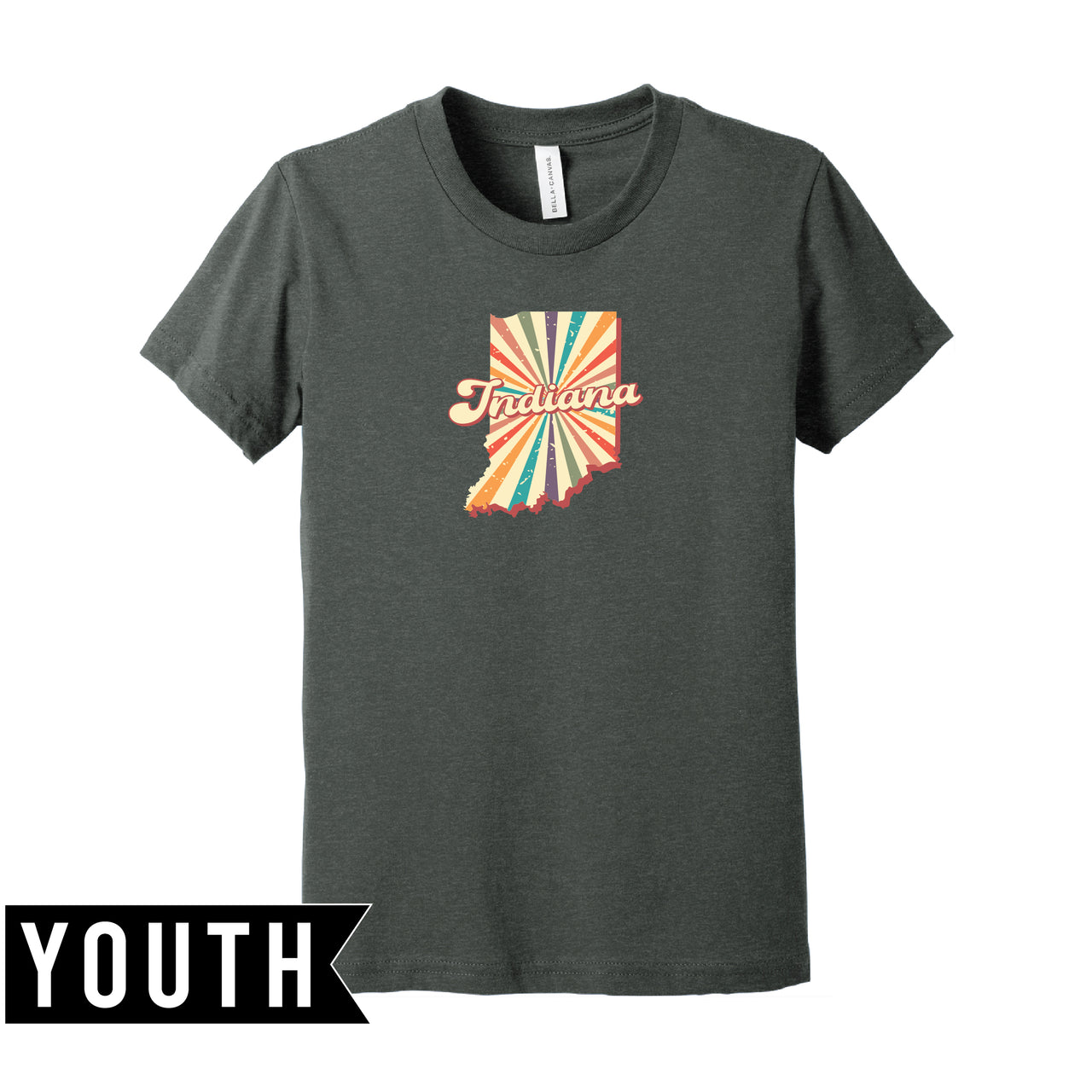 BELLA+CANVAS Youth Heather Tee - Indiana Retro