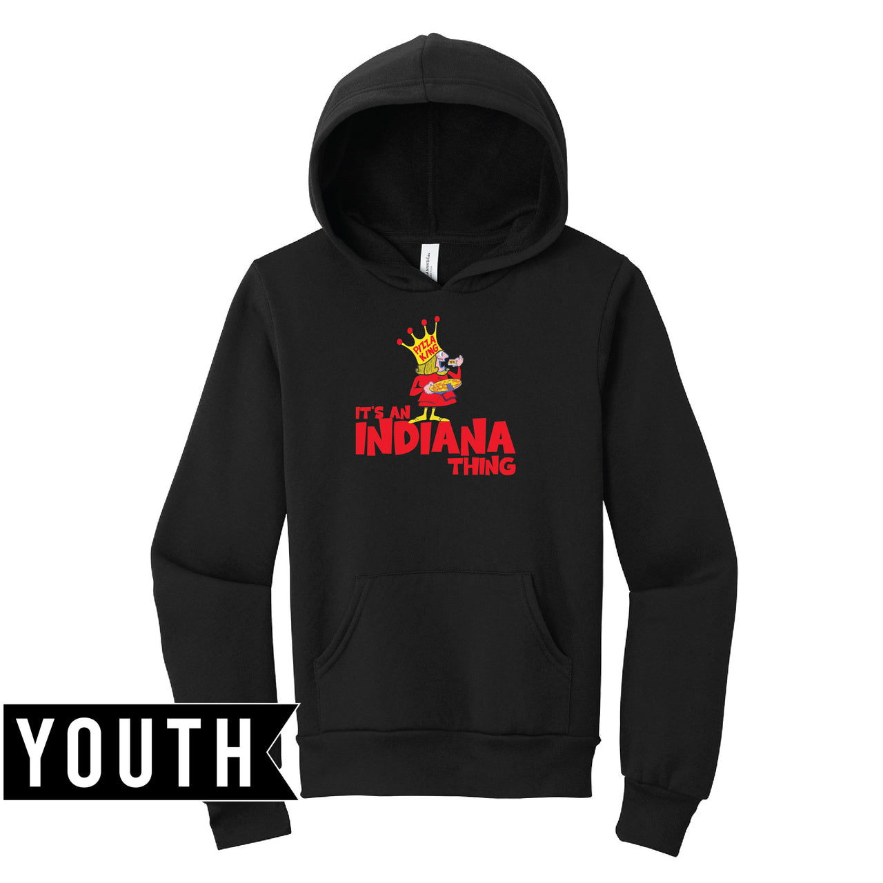 BELLA+CANVAS Youth Sponge Fleece Pullover Hoodie - Indiana Pizza