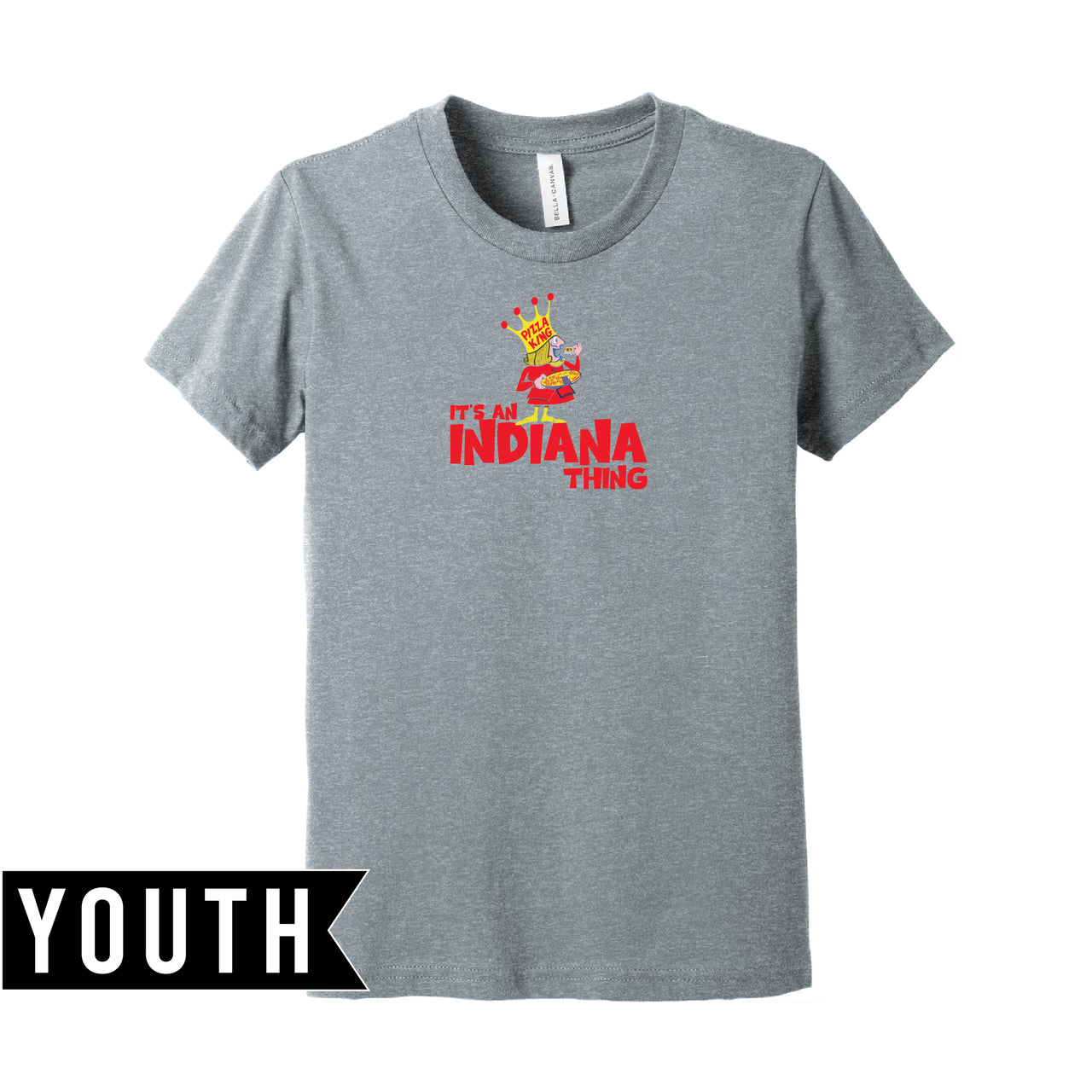 BELLA+CANVAS Youth Heather Tee - Indiana Pizza