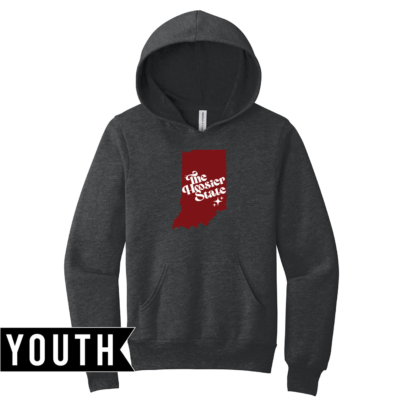 BELLA+CANVAS Youth Sponge Fleece Pullover Hoodie - Hoosier State