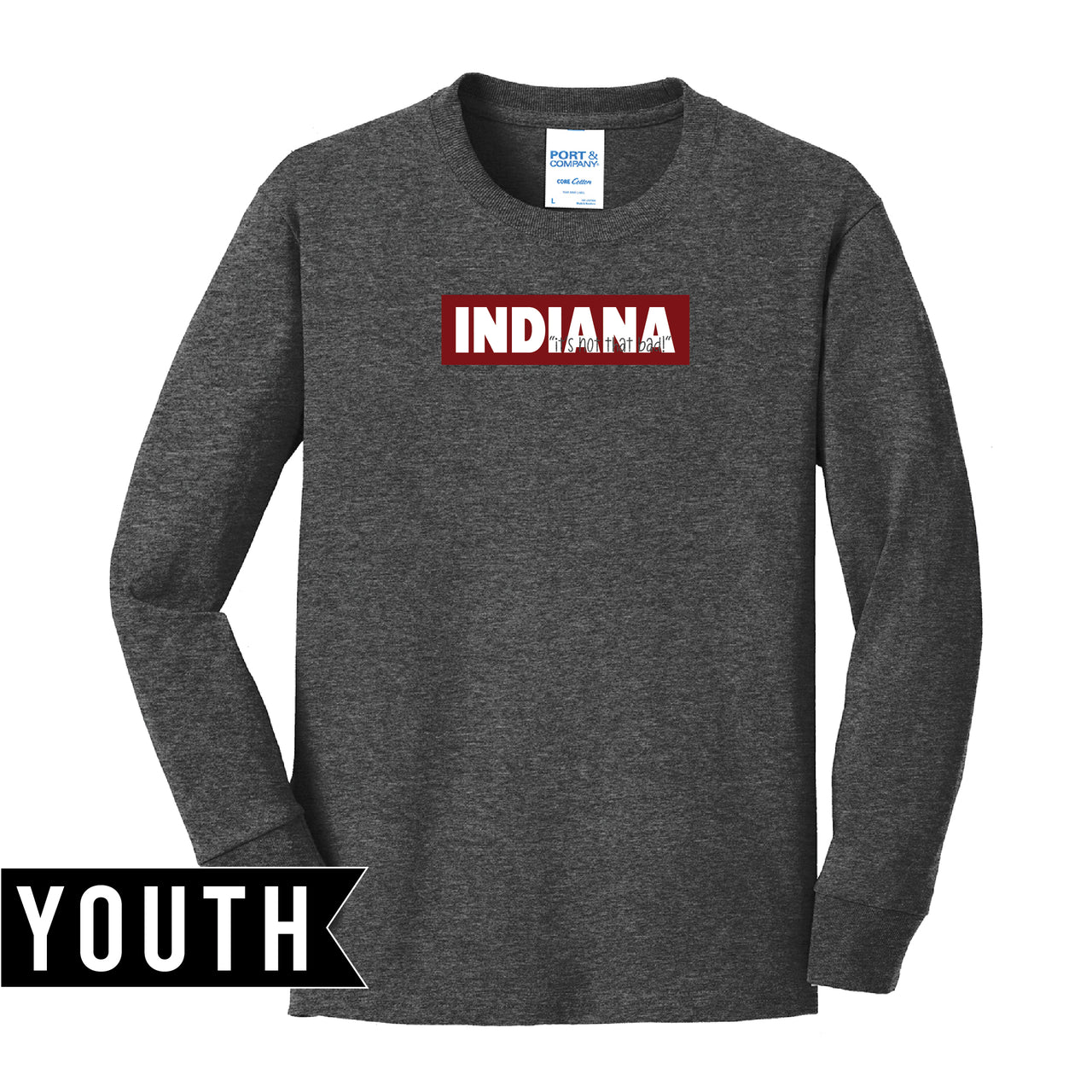 Youth Long Sleeve Cotton Tee - Indiana Block