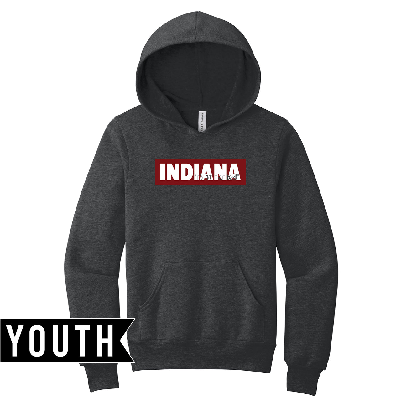 BELLA+CANVAS Youth Sponge Fleece Pullover Hoodie - Indiana Block