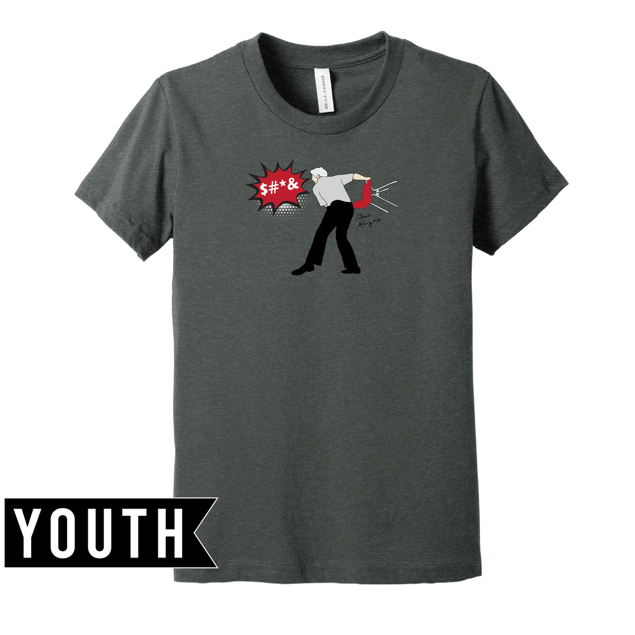 BELLA+CANVAS Youth Heather Tee - Hoosier Basketball