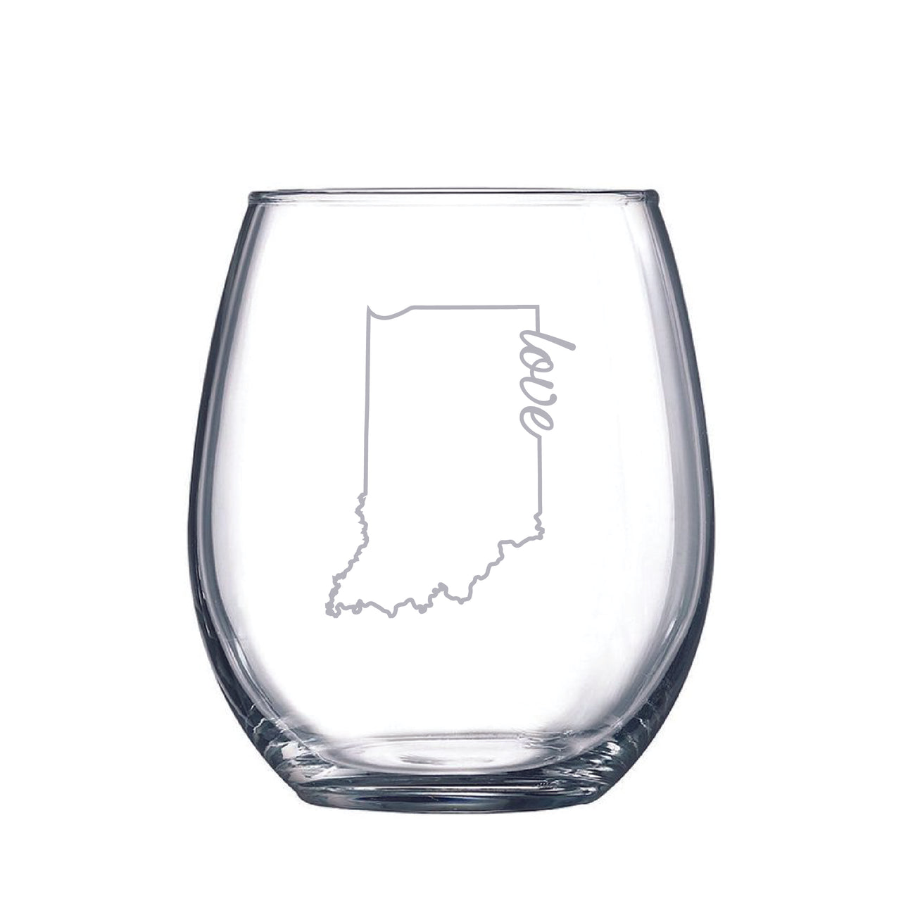 Stemless Wine Glass - Indiana Love
